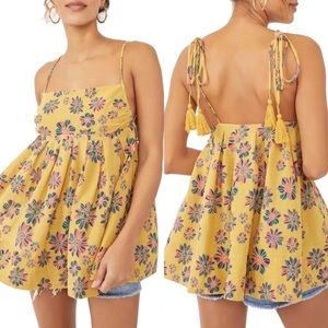 🌻🚨🆕FREE PEOPLE🚨Molly Sleeveless Cotton Tunic-Size Medium-Gilded Combo color